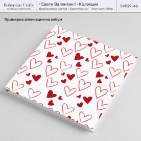 червена дизайнерска хартия с абстрактни червени сърца